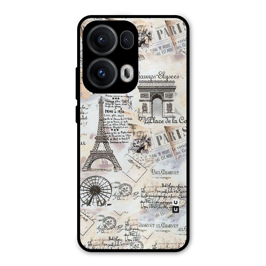 Paris Paper Metal Back Case for Oppo Reno13 Pro