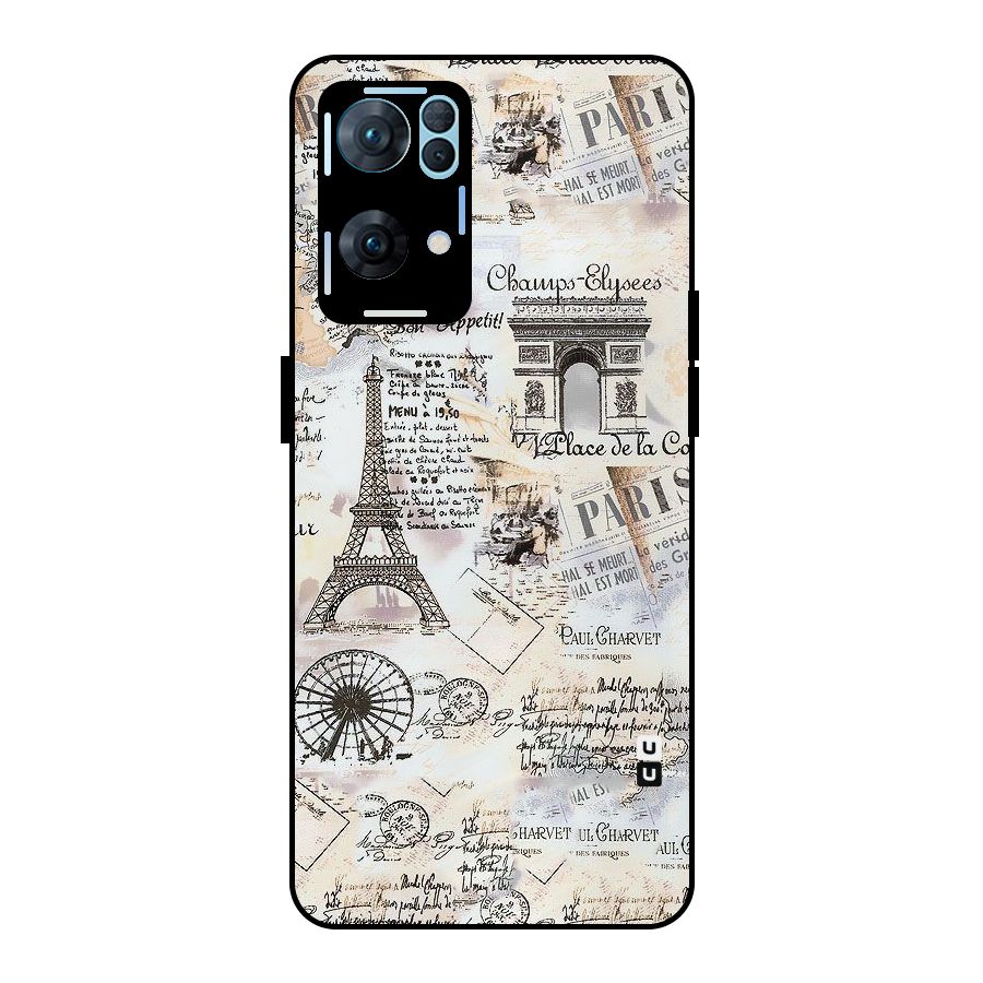 Paris Paper Metal Back Case for Oppo Reno7 Pro 5G