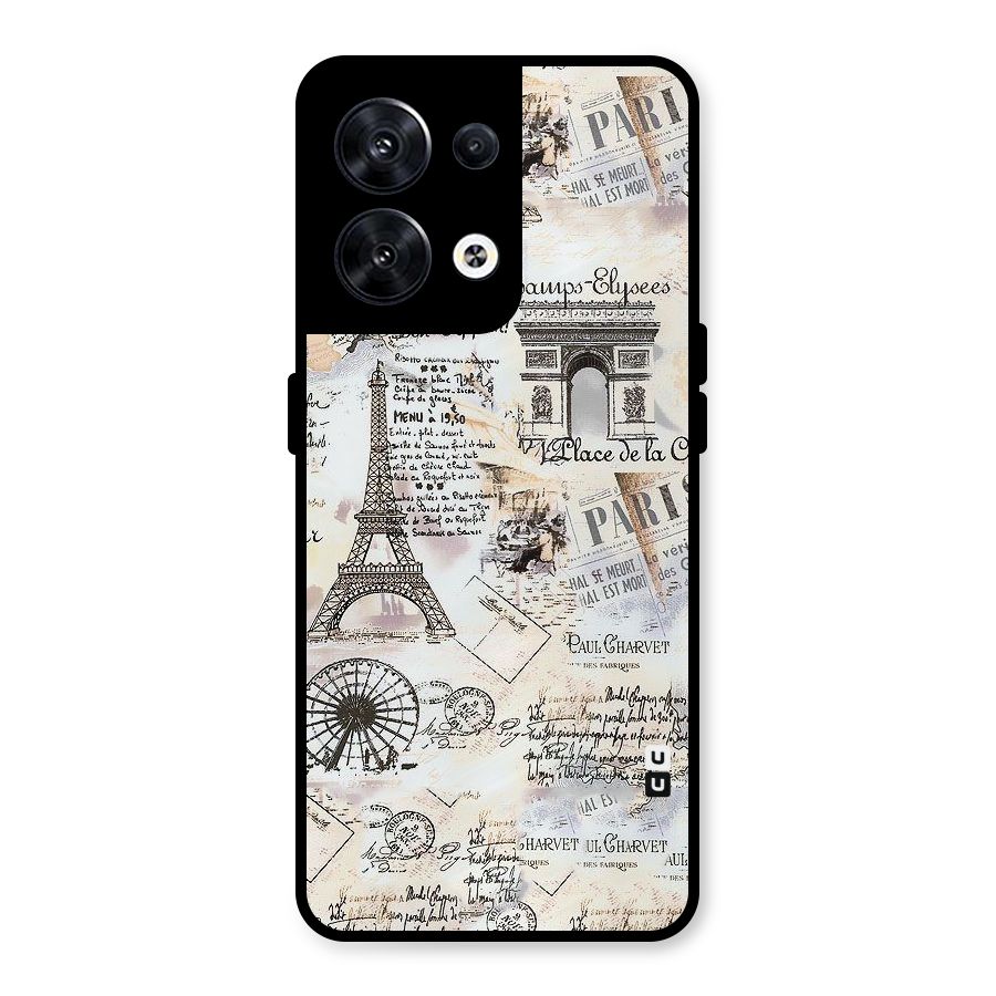 Paris Paper Metal Back Case for Oppo Reno8 5G