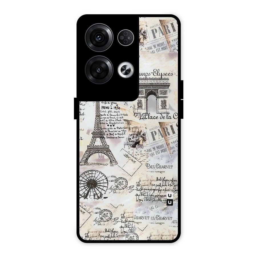 Paris Paper Metal Back Case for Oppo Reno8 Pro 5G