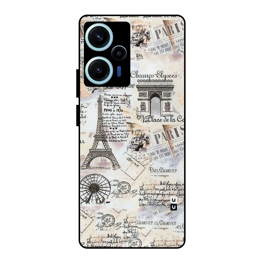 Paris Paper Metal Back Case for Poco F5