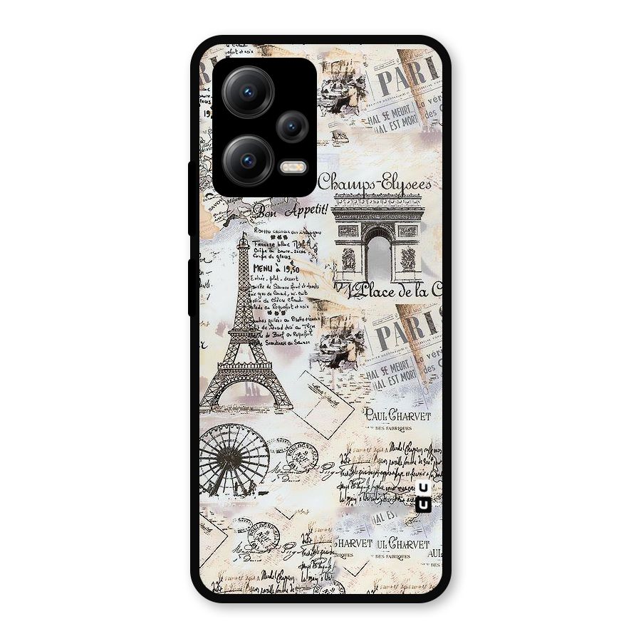 Paris Paper Metal Back Case for Poco X5