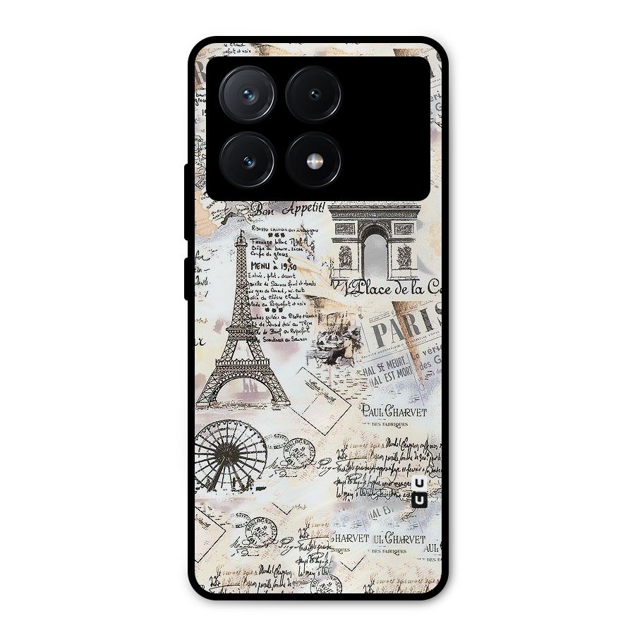 Paris Paper Metal Back Case for Poco X6 Pro