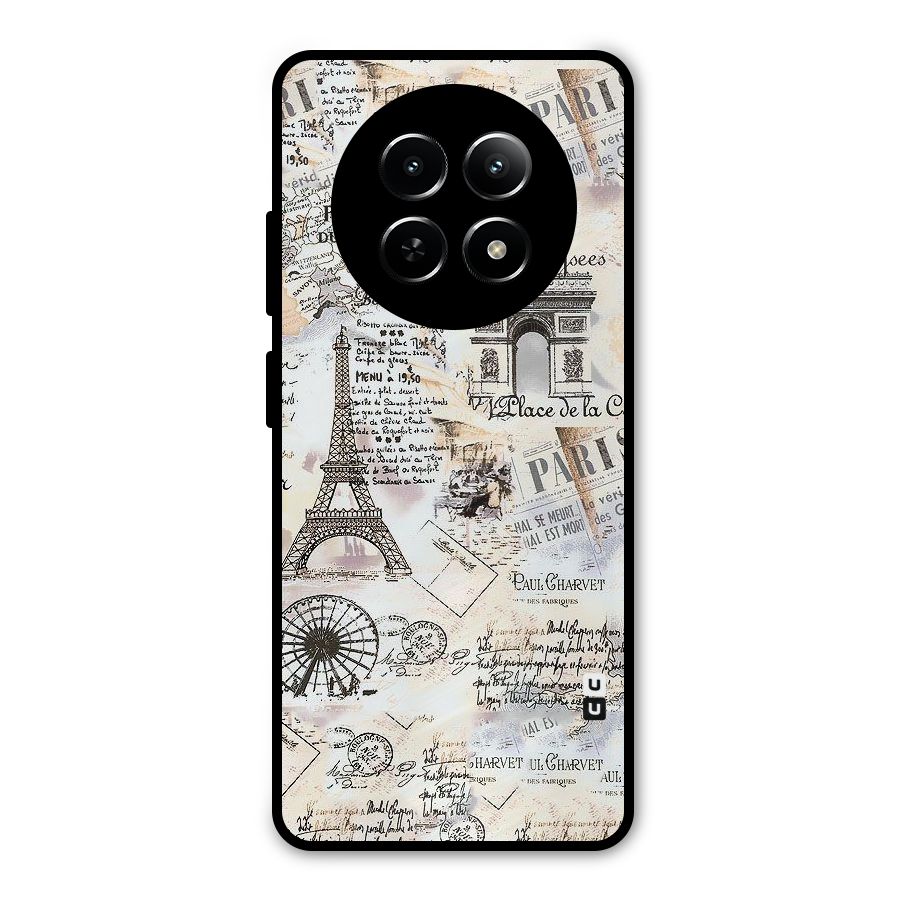 Paris Paper Metal Back Case for Realme 12x 5G