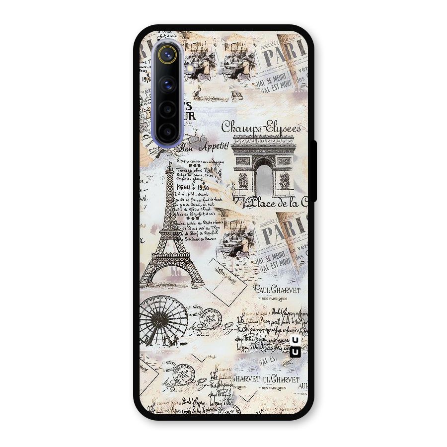 Paris Paper Metal Back Case for Realme 6