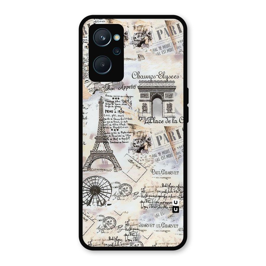 Paris Paper Metal Back Case for Realme 9i
