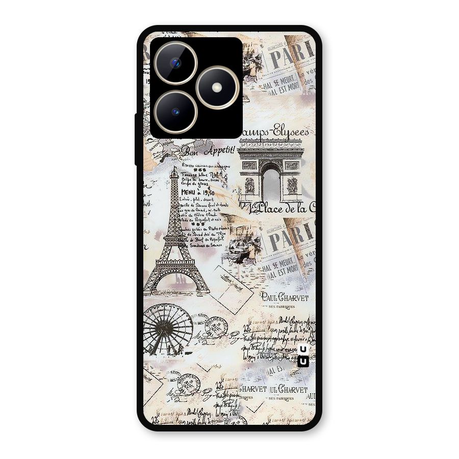 Paris Paper Metal Back Case for Realme C53