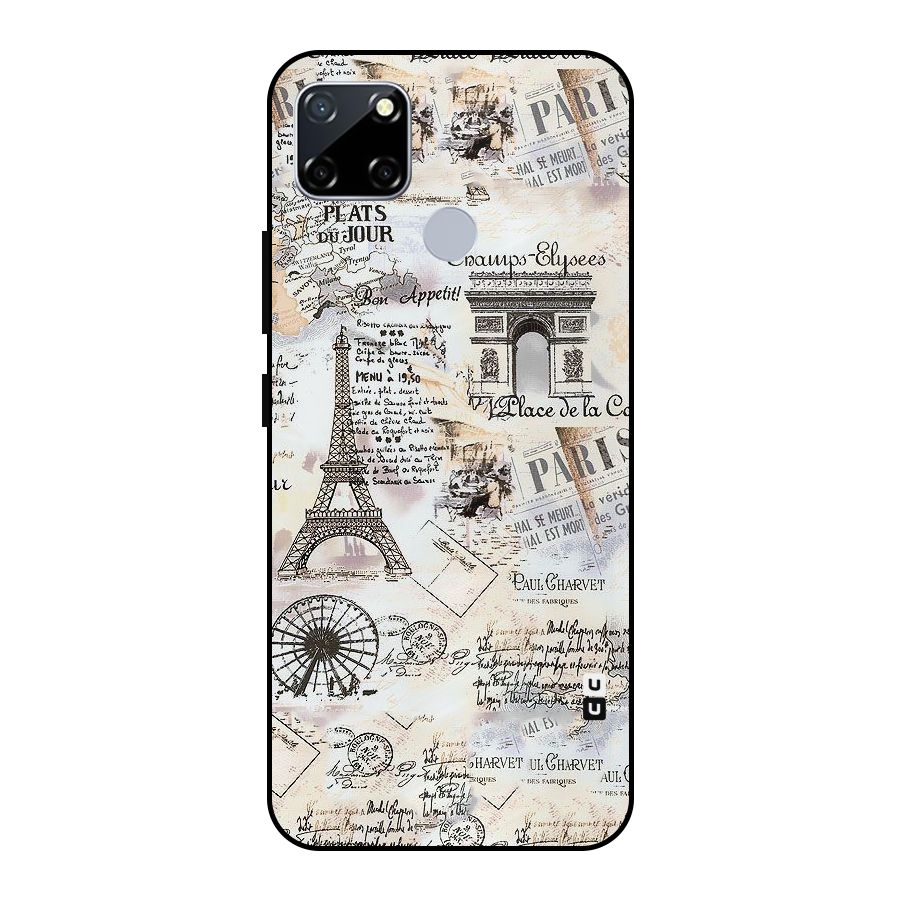 Paris Paper Metal Back Case for Realme Narzo 30A