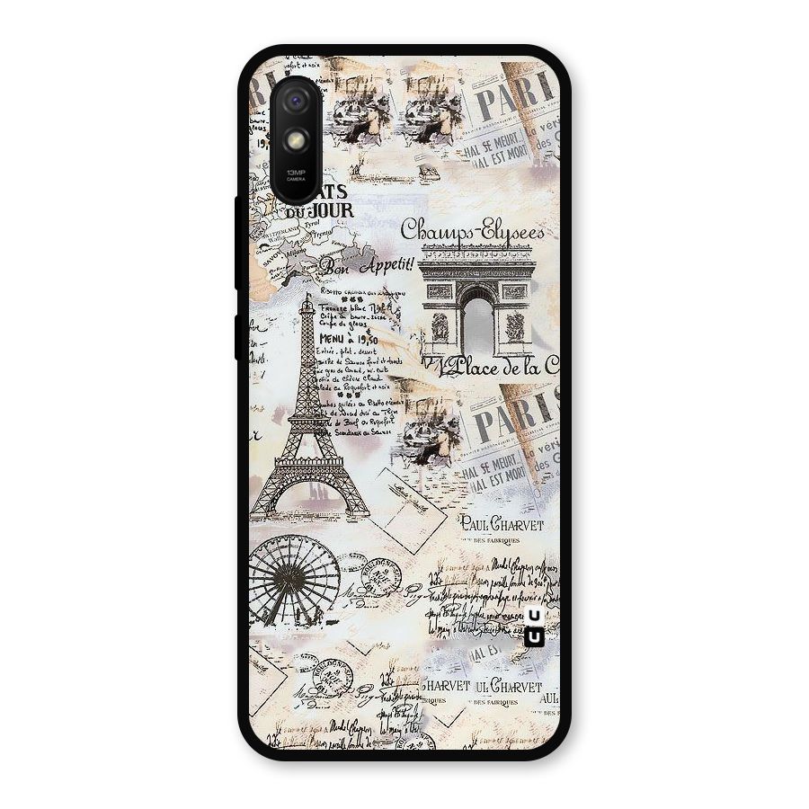 Paris Paper Metal Back Case for Redmi 9i