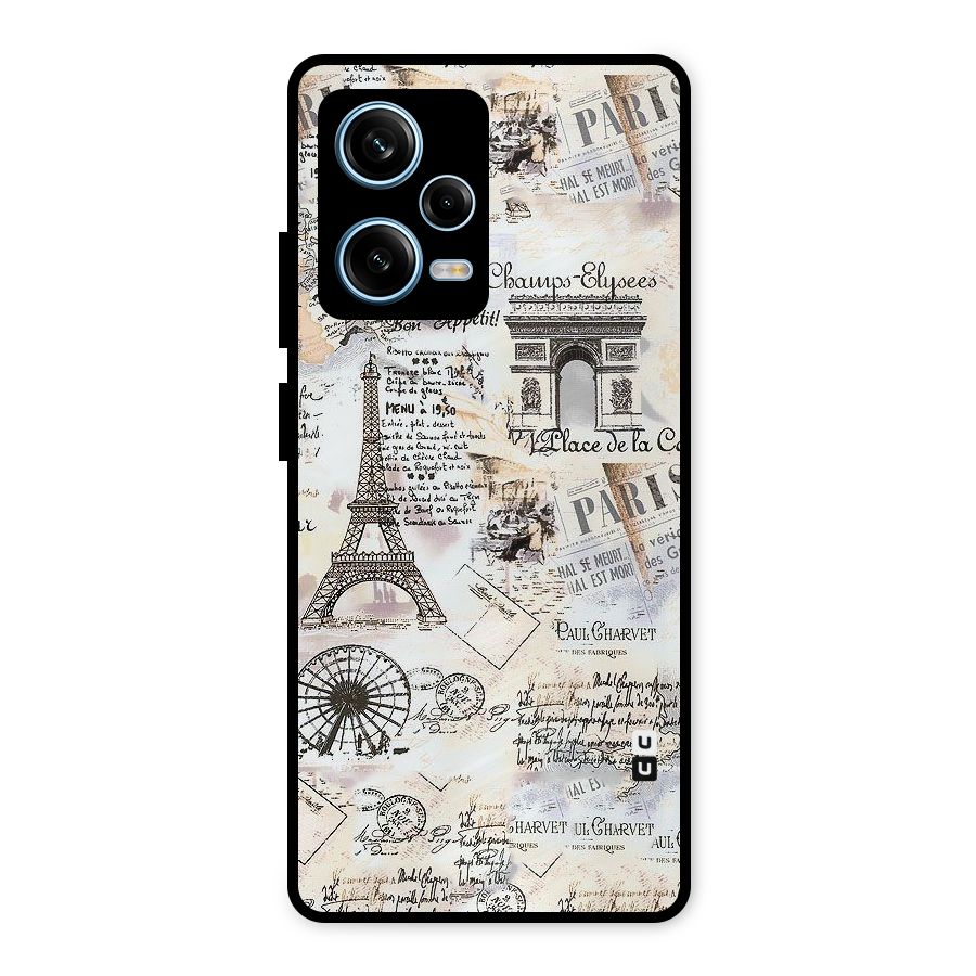 Paris Paper Metal Back Case for Redmi Note 12 Pro