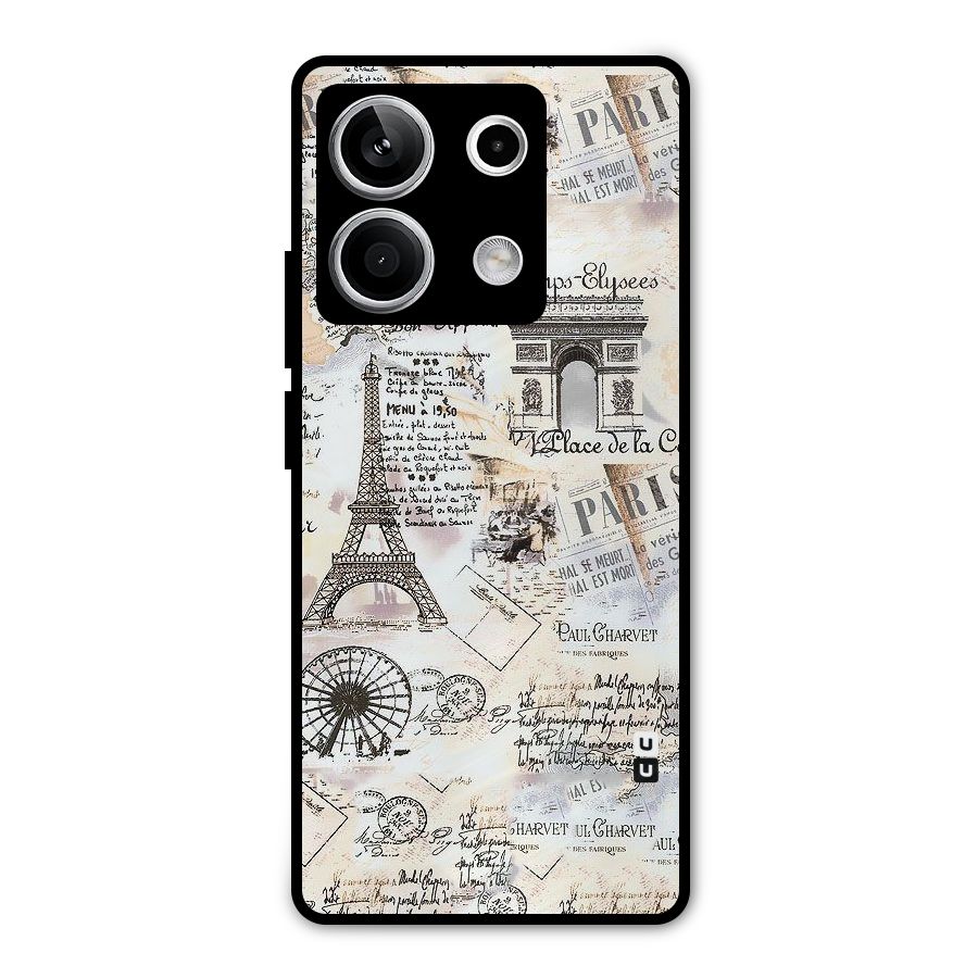 Paris Paper Metal Back Case for Redmi Note 13 5G