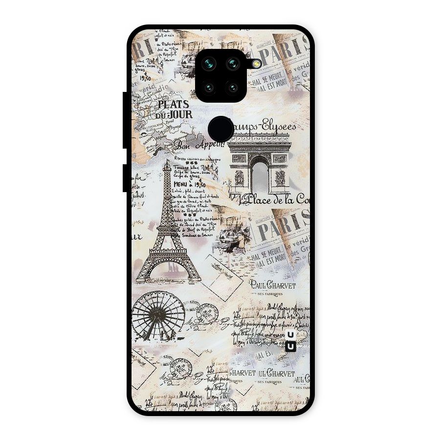 Paris Paper Metal Back Case for Redmi Note 9