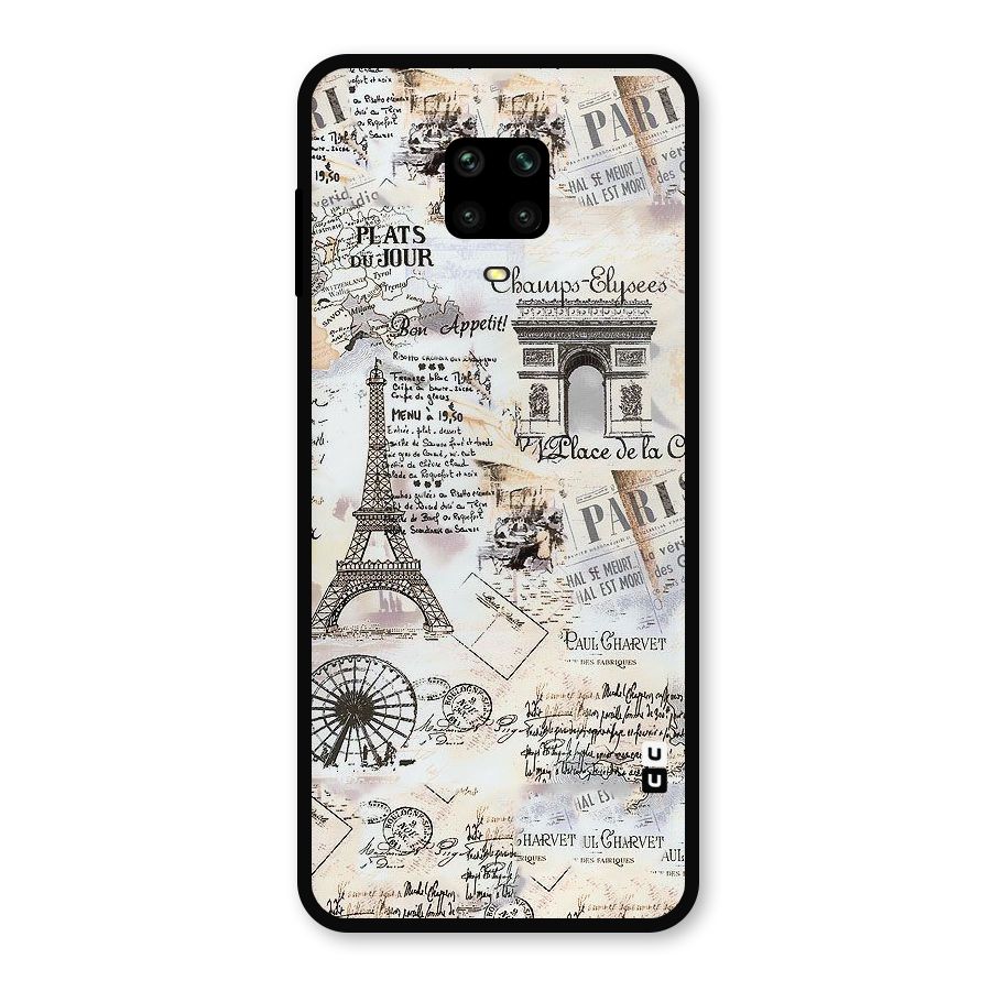 Paris Paper Metal Back Case for Redmi Note 9 Pro