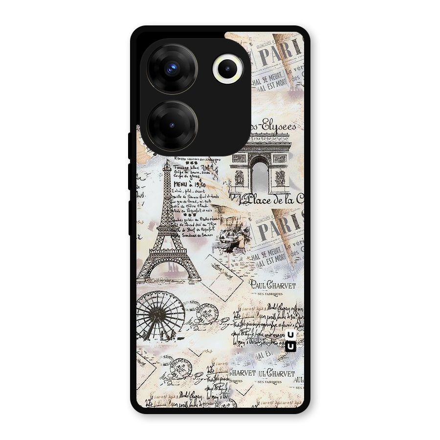 Paris Paper Metal Back Case for Tecno Camon 20