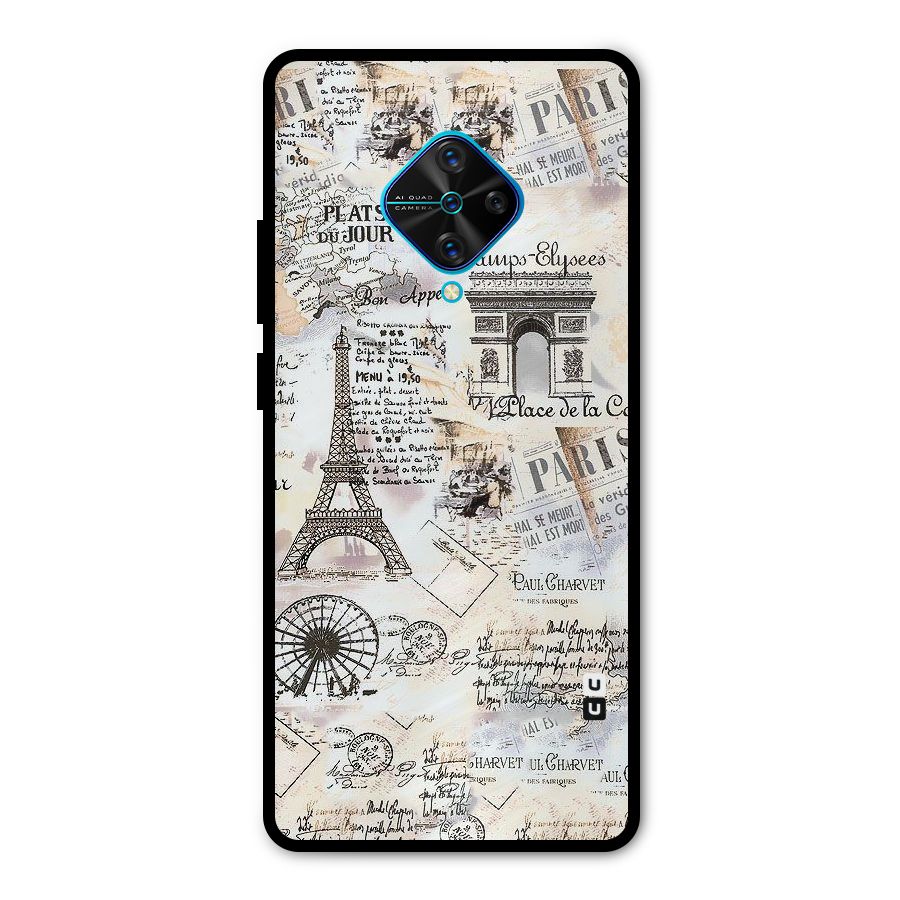 Paris Paper Metal Back Case for Vivo S1 Pro