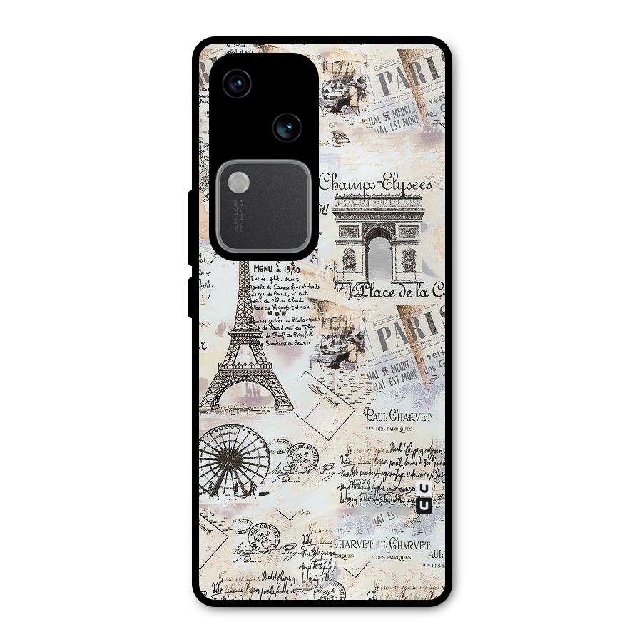 Paris Paper Metal Back Case for Vivo V30 Pro