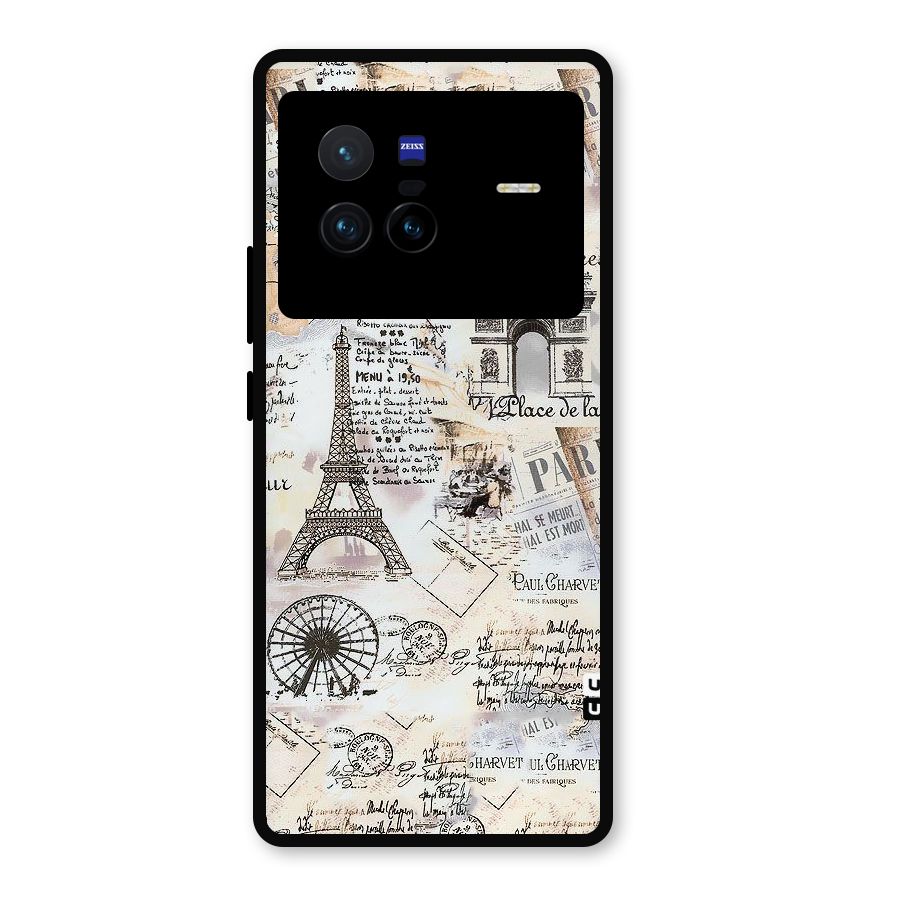 Paris Paper Metal Back Case for Vivo X80