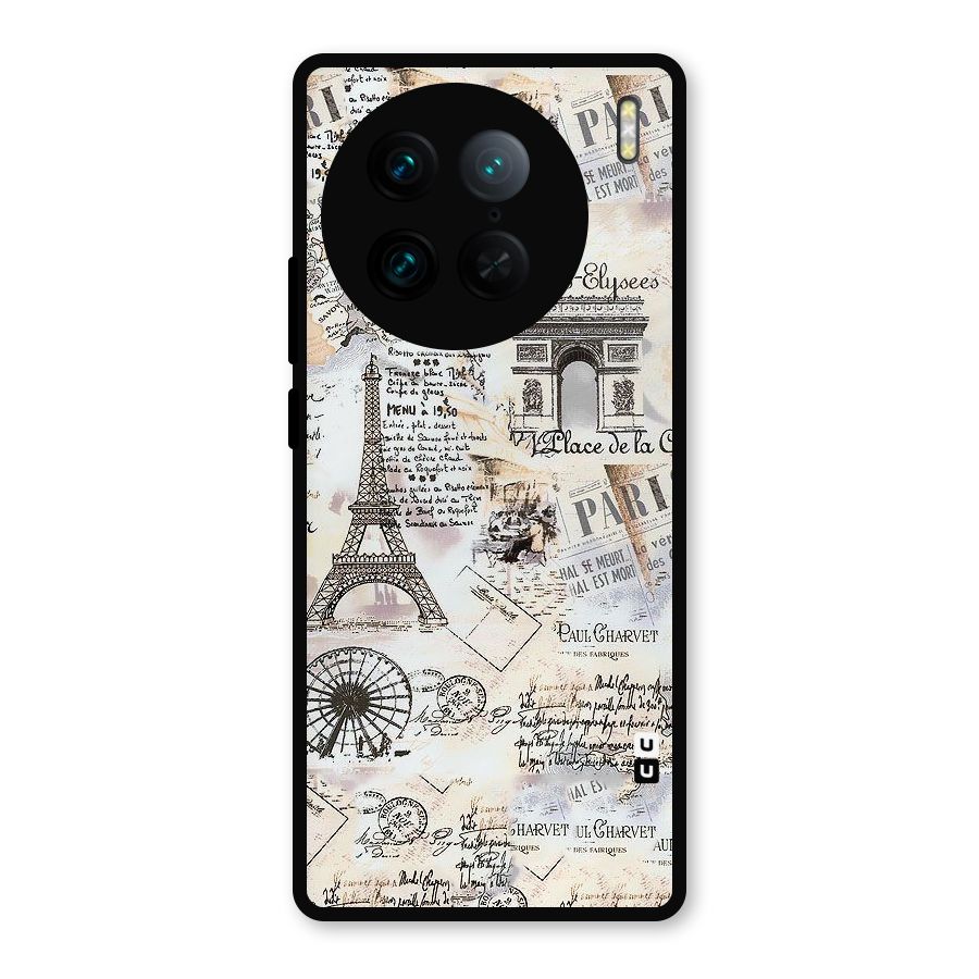 Paris Paper Metal Back Case for Vivo X90 Pro
