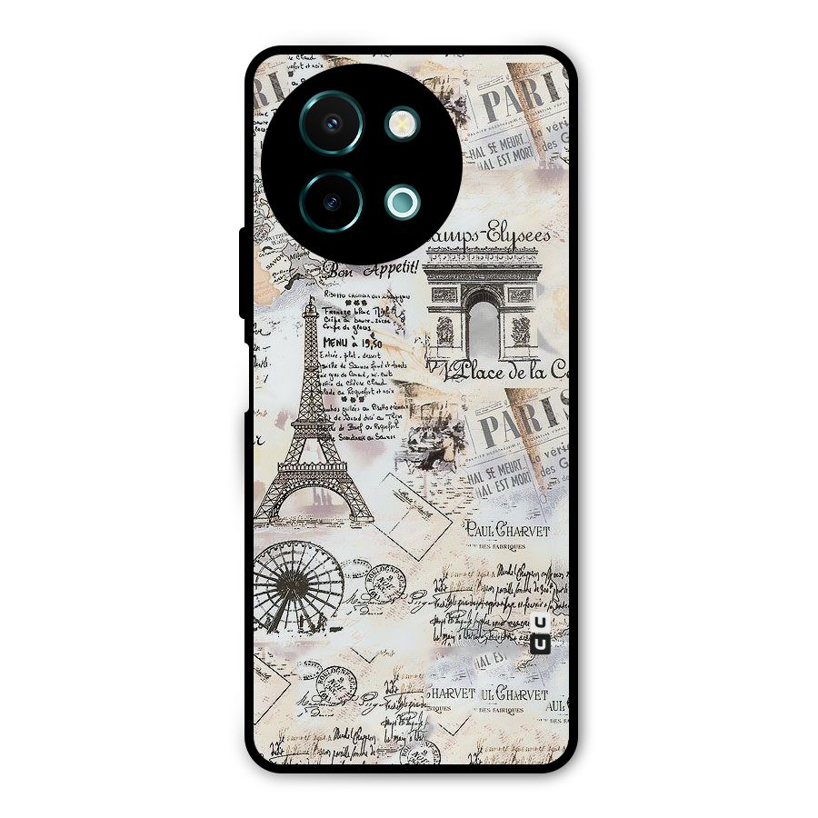 Paris Paper Metal Back Case for Vivo Y58
