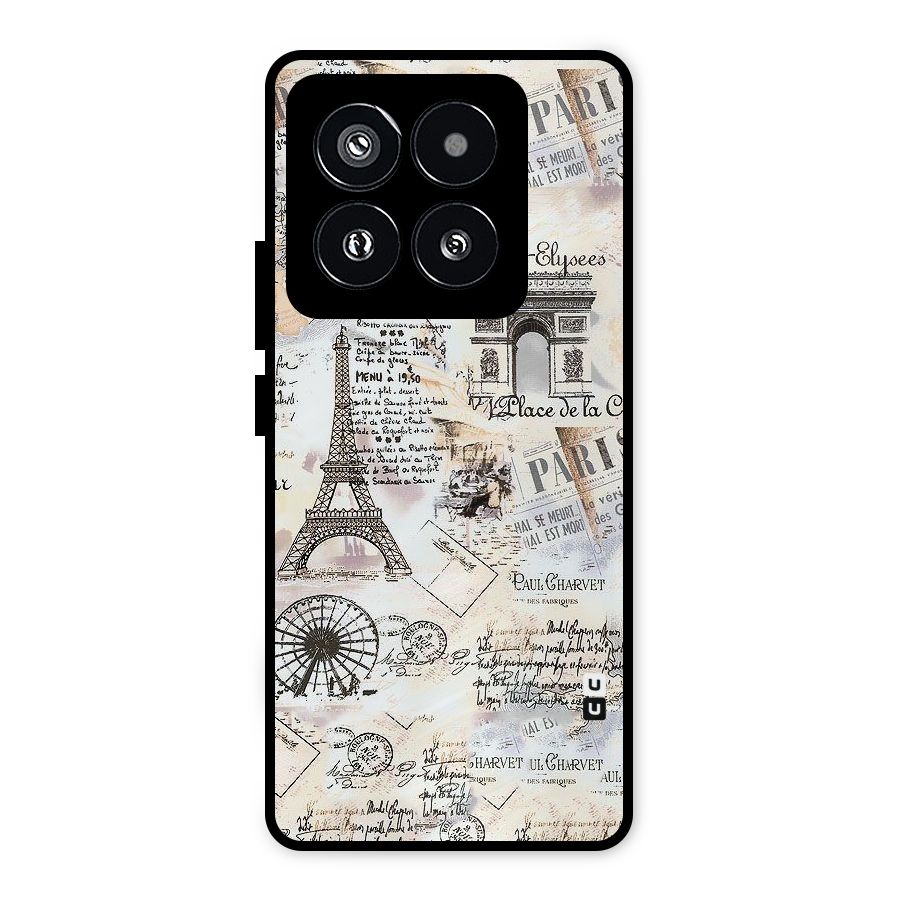 Paris Paper Metal Back Case for Xiaomi 14 Pro