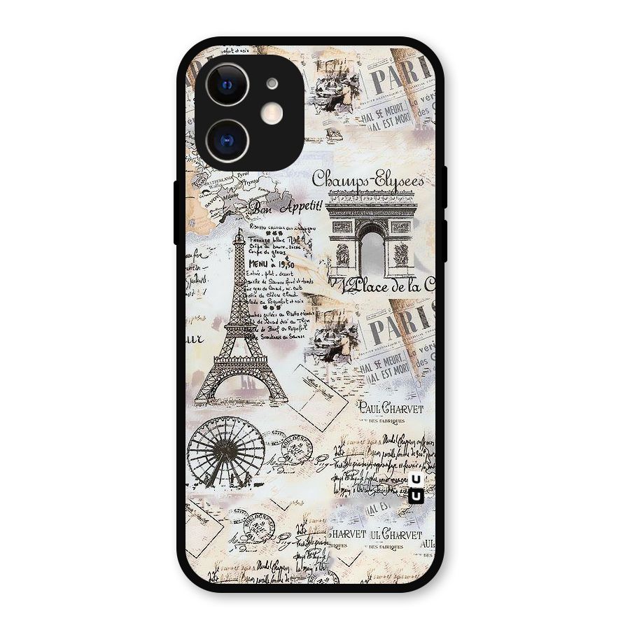 Paris Paper Metal Back Case for iPhone 12