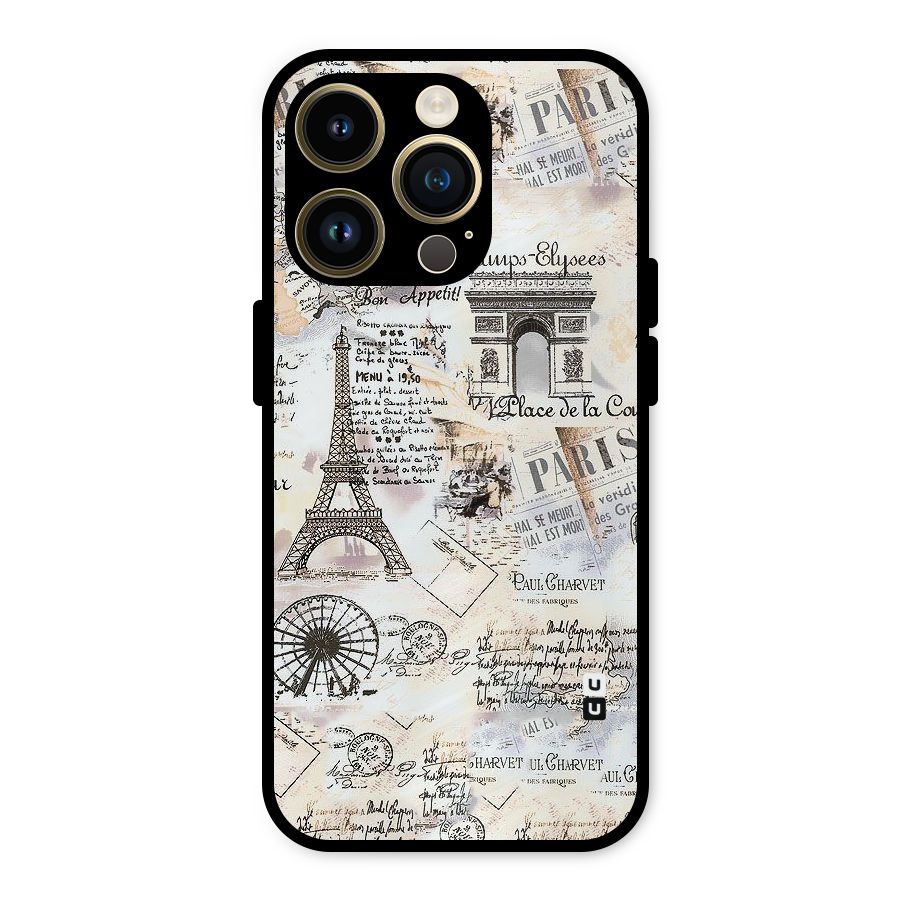 Paris Paper Metal Back Case for iPhone 14 Pro