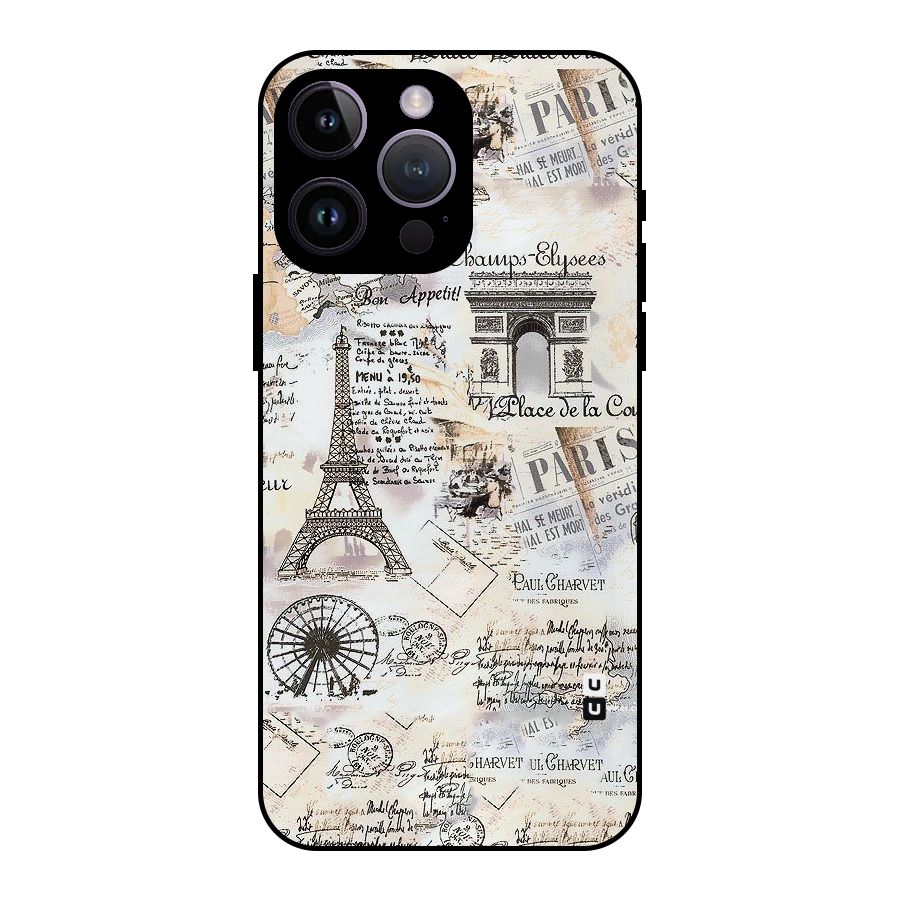 Paris Paper Metal Back Case for iPhone 14 Pro Max