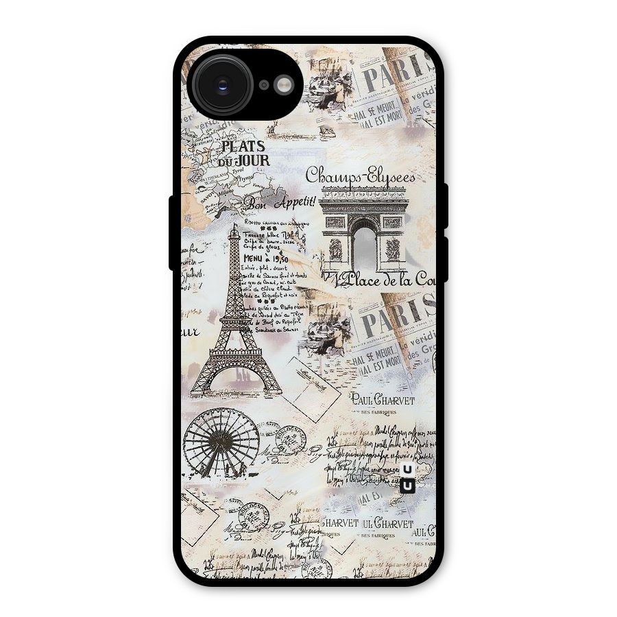 Paris Paper Metal Back Case for iPhone 16e