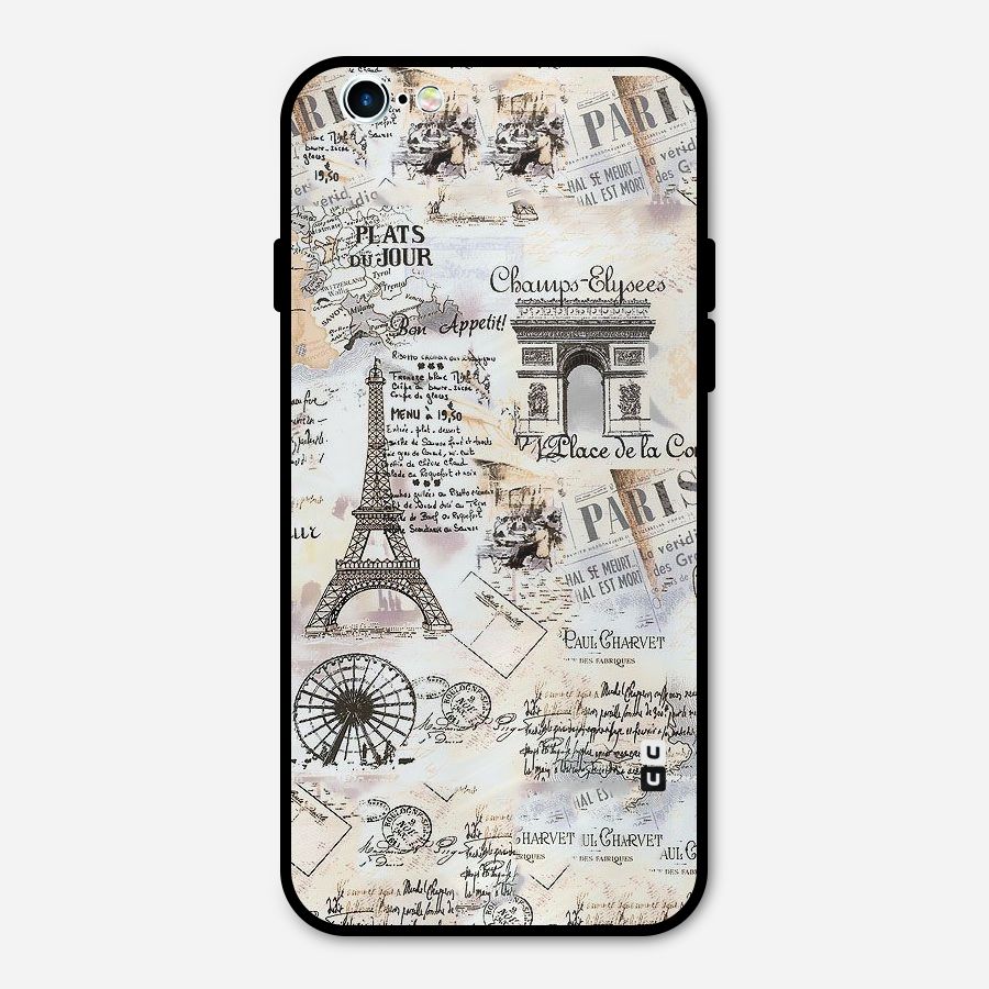 Paris Paper Metal Back Case for iPhone 6 6s