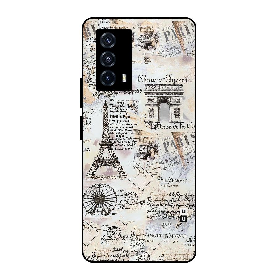Paris Paper Metal Back Case for iQOO Z5