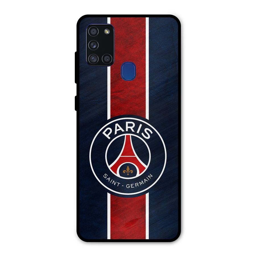 Paris Saint Germain Football Club Metal Back Case for Galaxy A21s