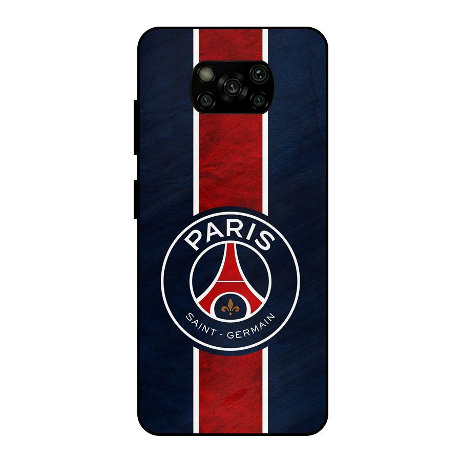 Paris Saint Germain Football Club Metal Back Case for Poco X3