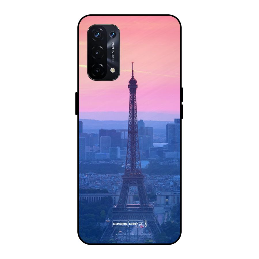 Paris Tower Metal Back Case for Oppo A74 5G