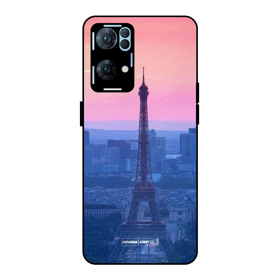 Paris Tower Metal Back Case for Oppo Reno7 Pro 5G
