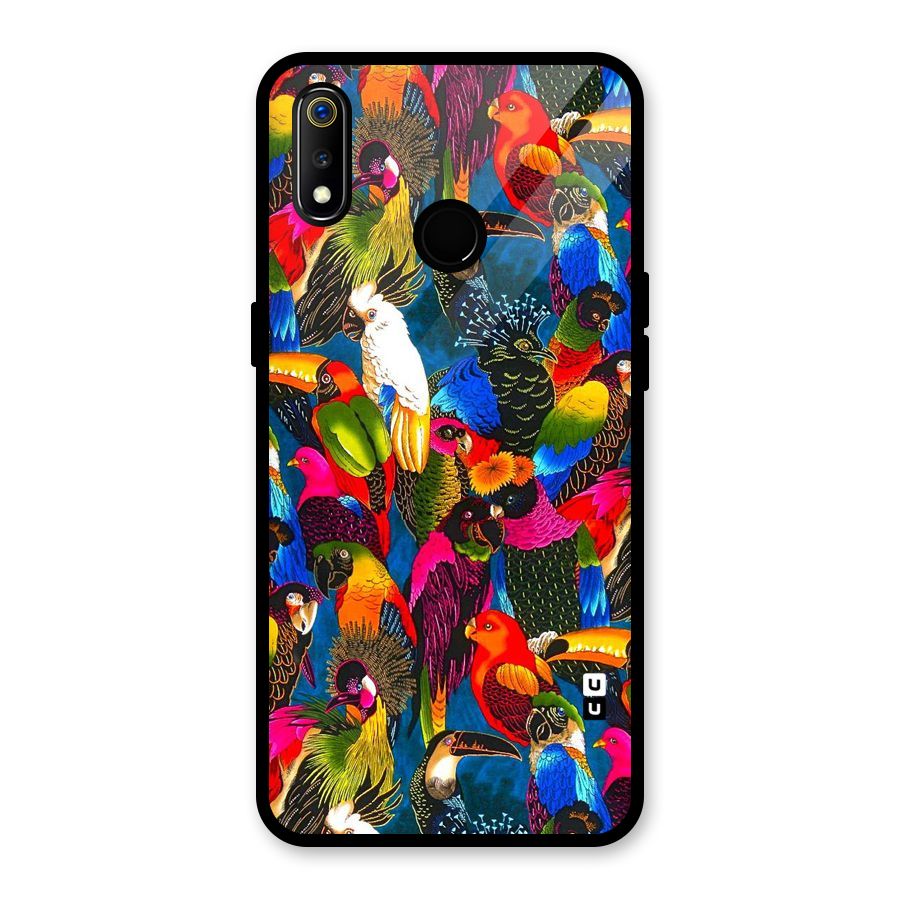 Parrot Art Glass Back Case for Realme 3i