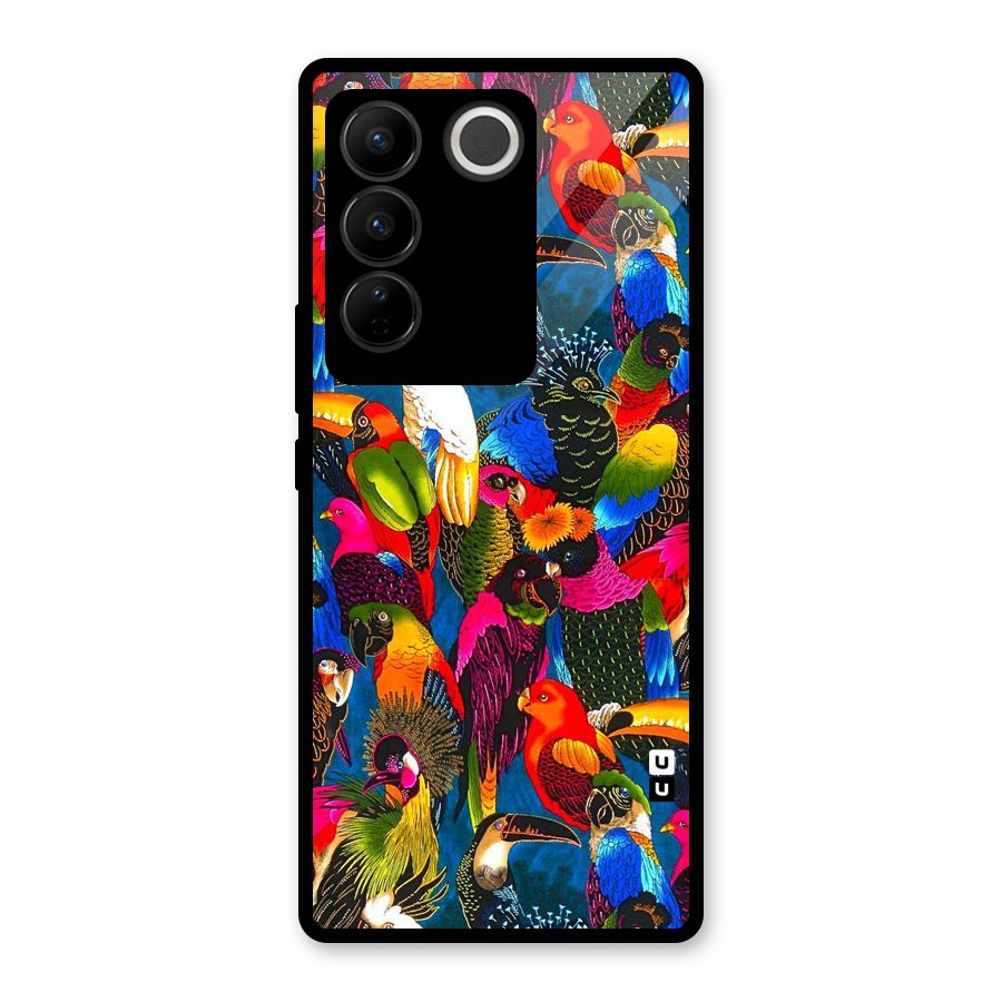 Parrot Art Glass Back Case for Vivo V27