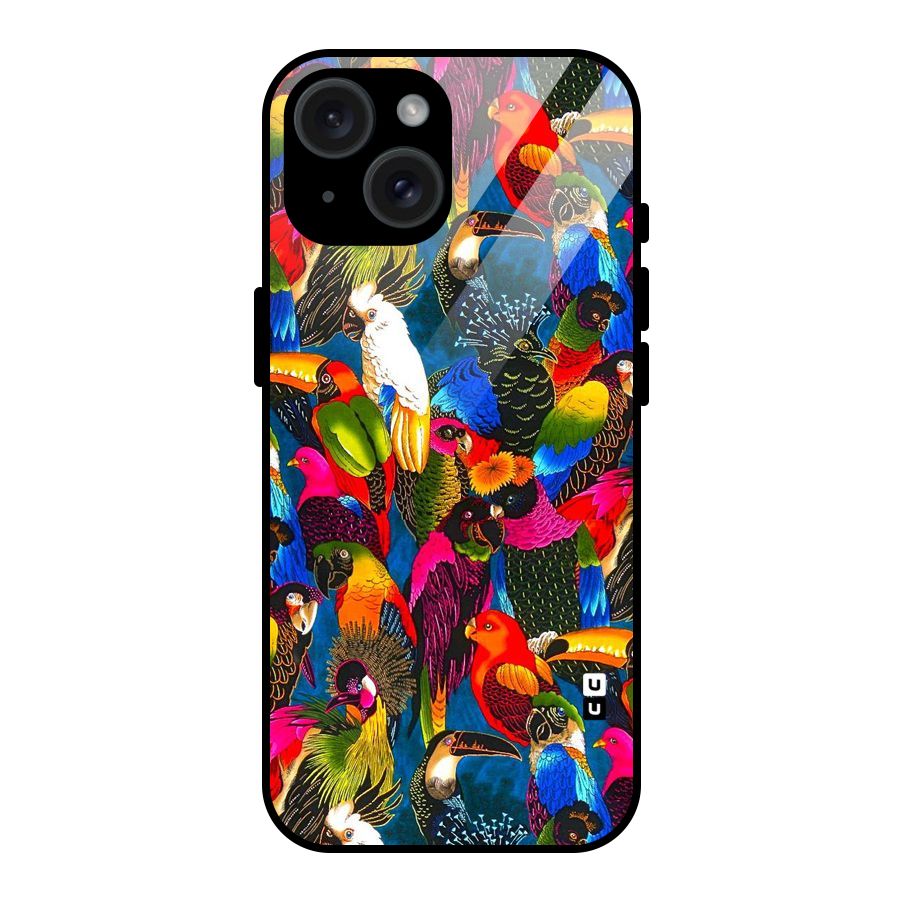 Parrot Art Glass Back Case for iPhone 15