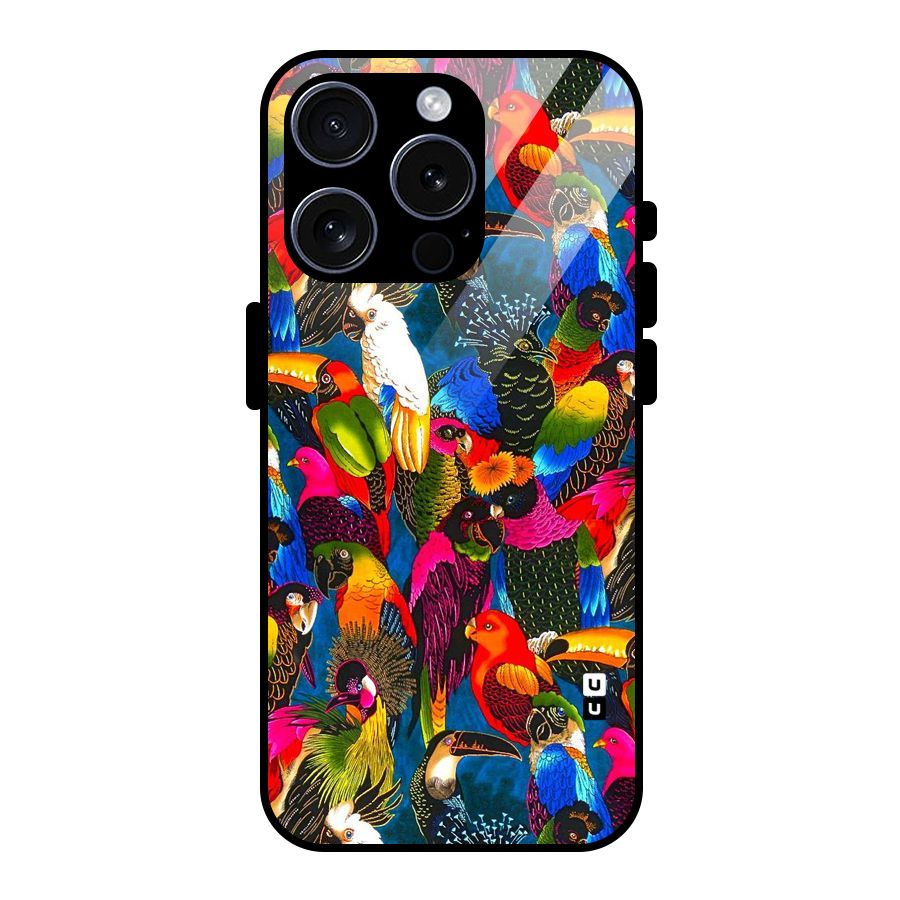 Parrot Art Glass Back Case for iPhone 15 Pro
