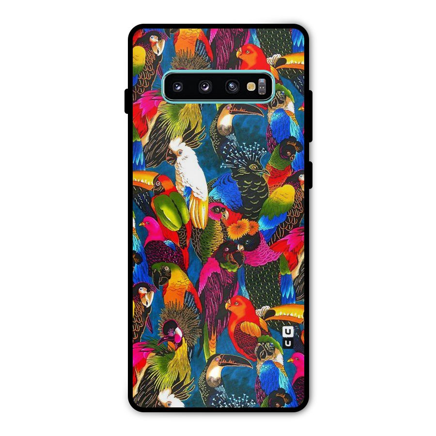 Parrot Art Metal Back Case for Galaxy S10 Plus