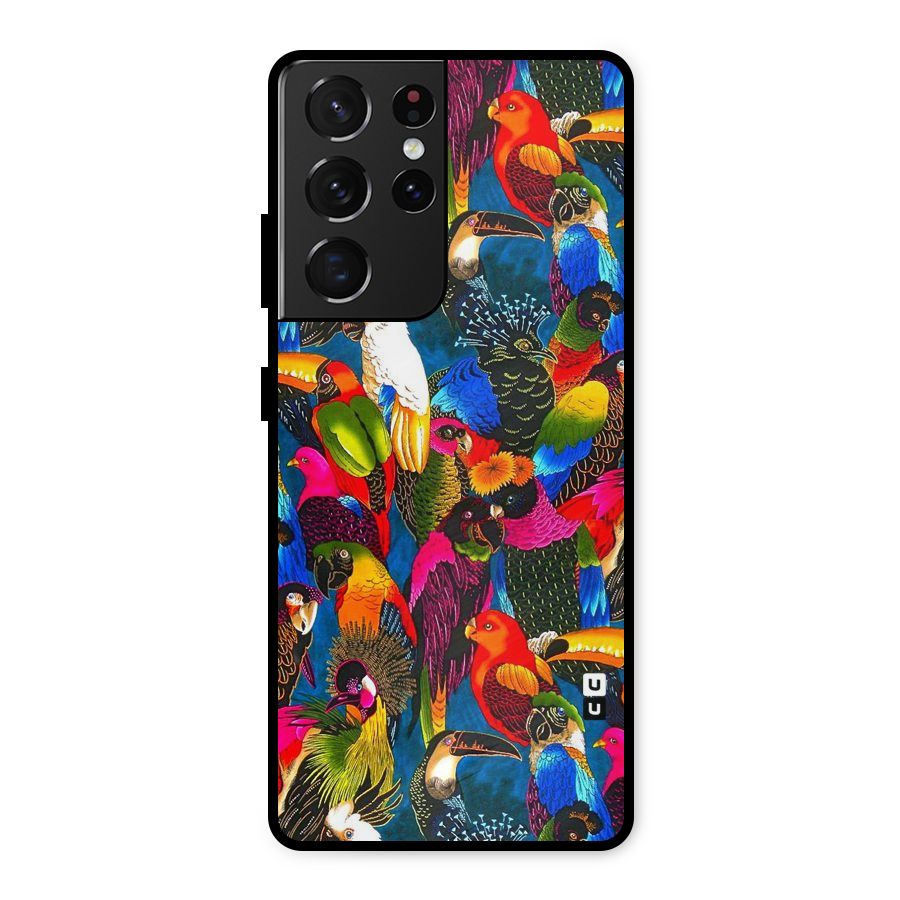Parrot Art Metal Back Case for Galaxy S21 Ultra 5G