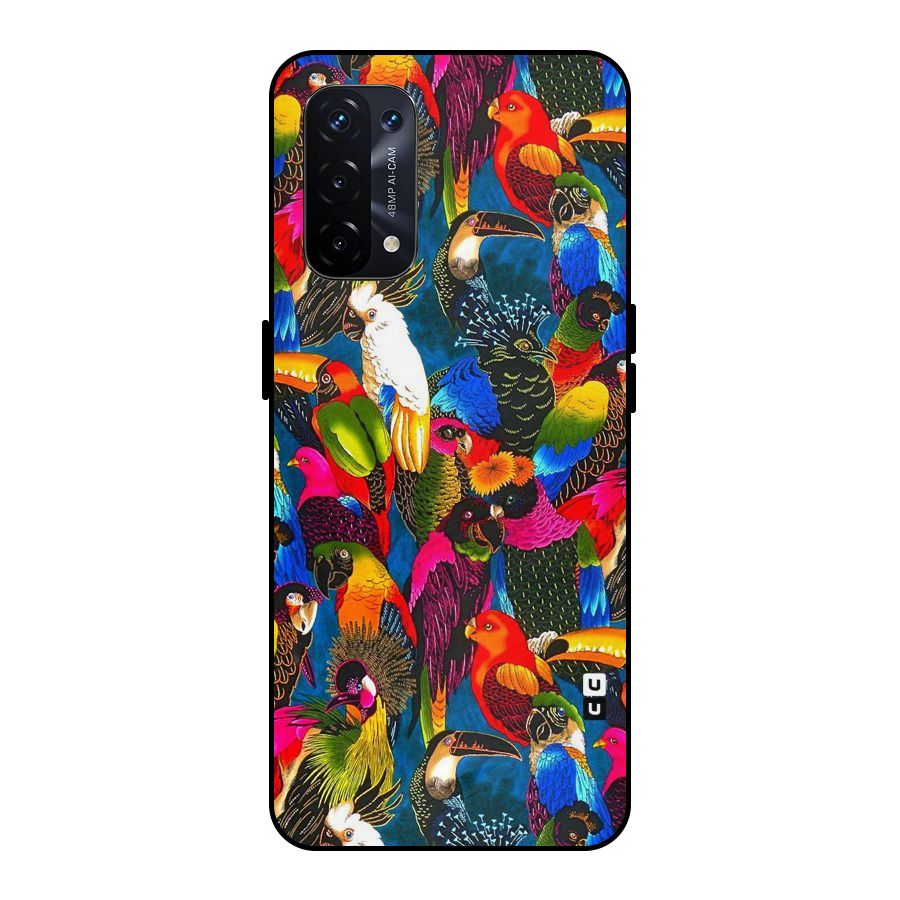 Parrot Art Metal Back Case for Oppo A74 5G