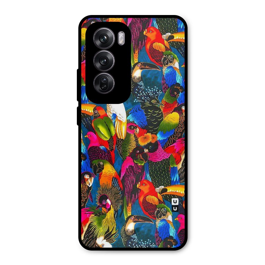Parrot Art Metal Back Case for Oppo Reno12 Pro