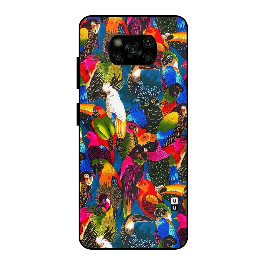 Parrot Art Metal Back Case for Poco X3