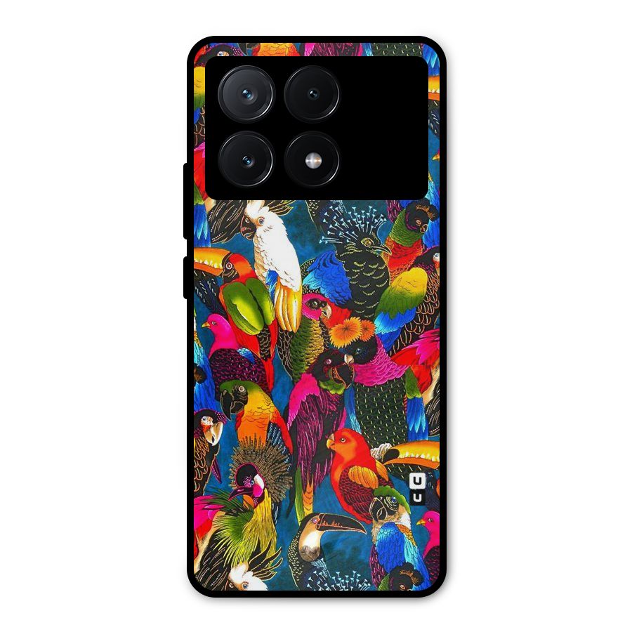 Parrot Art Metal Back Case for Poco X6 Pro