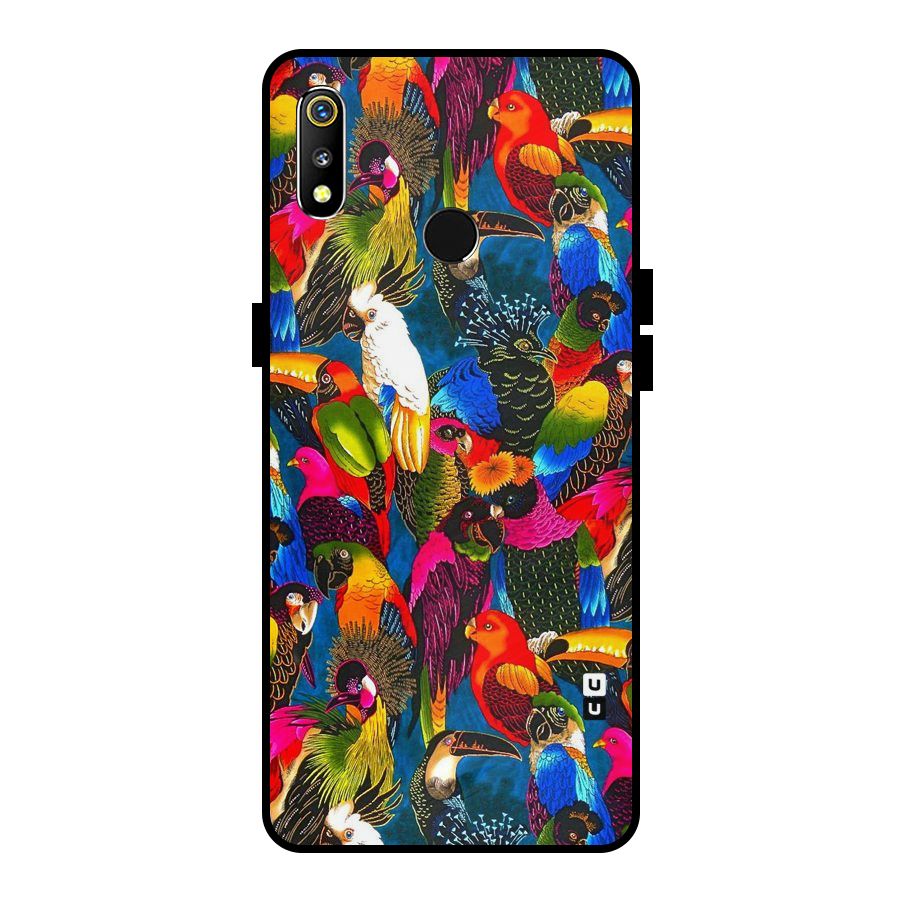 Parrot Art Metal Back Case for Realme 3