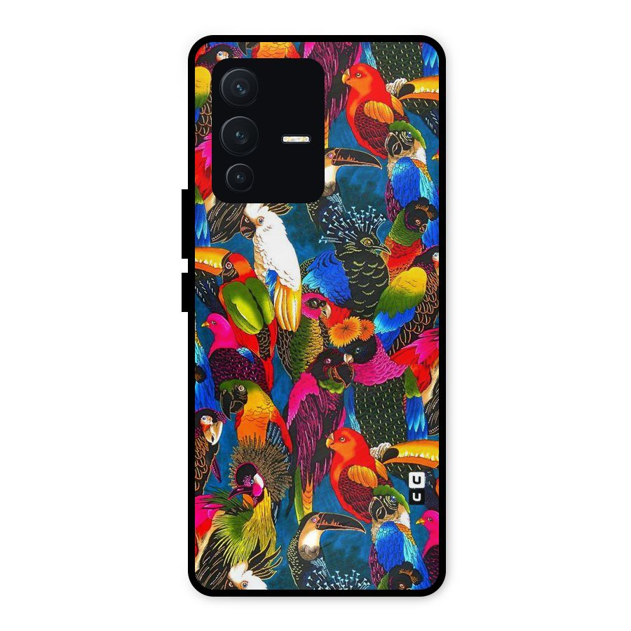 Parrot Art Metal Back Case for Vivo V23 5G