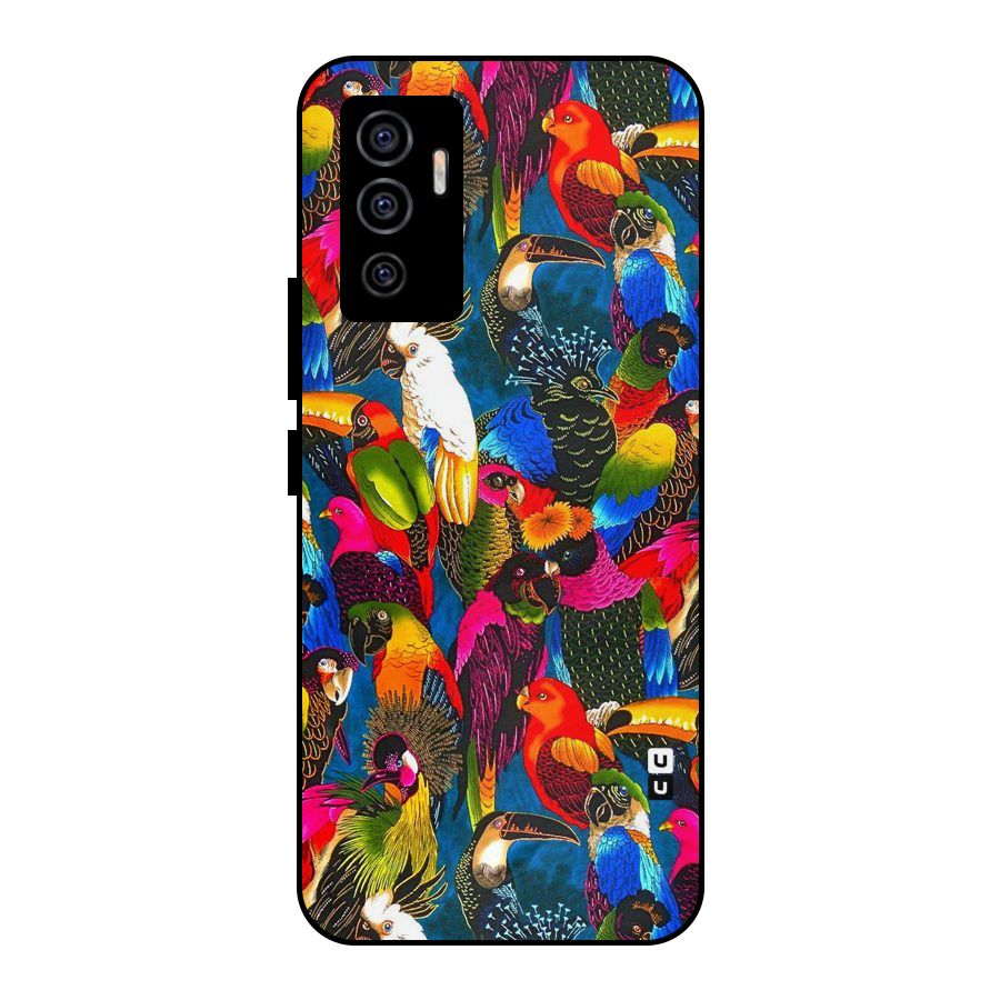 Parrot Art Metal Back Case for Vivo V23e