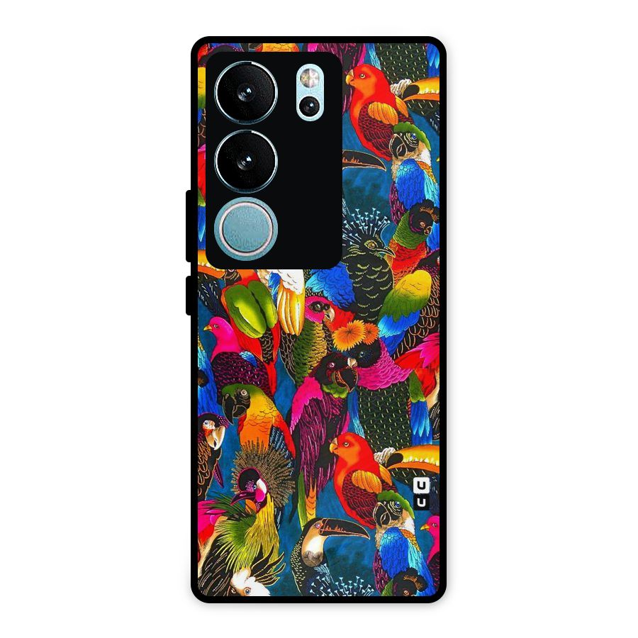 Parrot Art Metal Back Case for Vivo V29 Pro