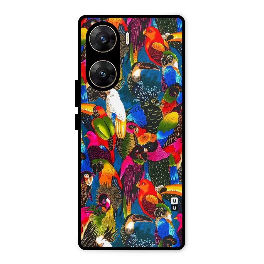 Parrot Art Metal Back Case for Vivo V29e