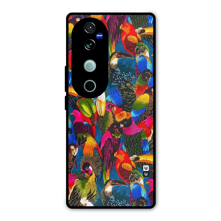 Parrot Art Metal Back Case for Vivo V40